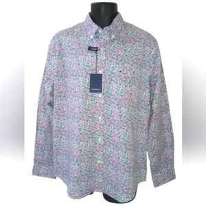 NEW Crown & Ivy Mens Long Sleeve Button Down Shirt Size Medium Green Nile Floral